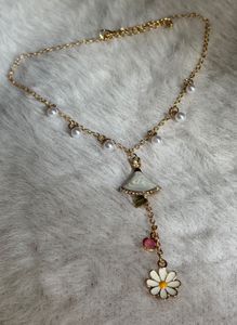 Cute Daisy Dress Charm Necklace
