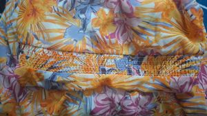 Floral Print V-Neck Tie Front Dress