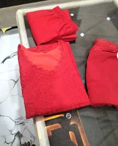 Elegant Red Kurta Set with Dupatta