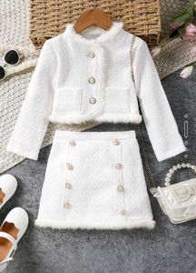 White Tweed Jacket & Skirt Set