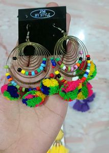 Combo of 4 Boho Tassel &amp;  Pom Earrin