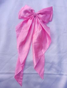 Satin Long Tail Hair Bow Clip
