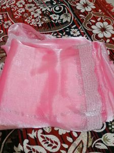 Beautiful Pink Saree with Sequins