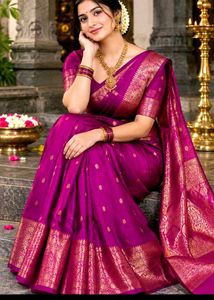 new silk saree with kurti set