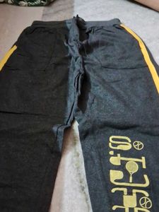 Men's Grey &amp; Yellow Striped Track Pants
