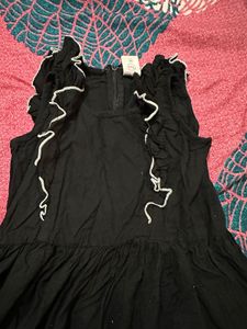 Girls Black Dress with Ruffles &amp; Lace