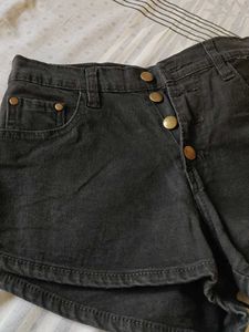 Black High Waisted Denim Shorts
