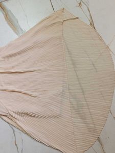 Elegant Beige High-Low Dress with Black Lace