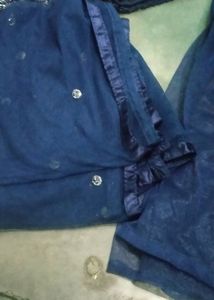 Blue Colour Bhoot He Khubsurt Cut Daana Work Plazo