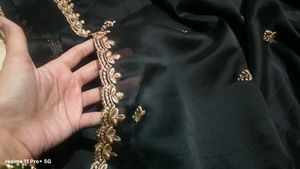 Elegant Black Saree with Embellished Blouse