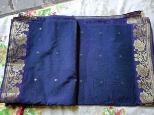 Urgent Sale Blue Banarasi Silk Saree With Blose 36