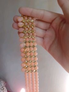 pack of 2 Pink Beaded Kundan Necklace Set