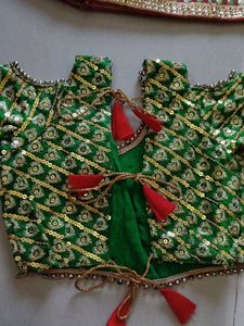 6-8 years girls Red &amp; Green Lehenga Choli Set