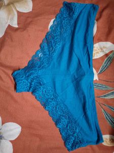Teal Lace Trim Briefs