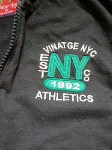 Black NYC Athletics Zip-Up Hoodie