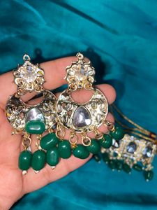 Olive Green Colour Choker Set