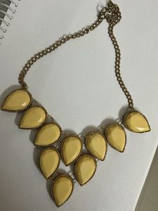 Yellow Gem Statement Necklace