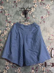 Light Wash Denim Culottes