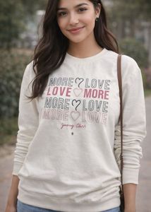 White 'More Love' Graphic Sweatshirt