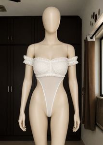 White Ruffled Off-Shoulder Bodysuit