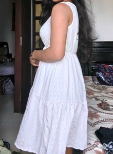 Chic White Eyelet Dress