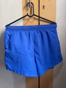 Blue Athletic Shorts with Zip Pocket