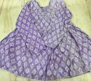 Purple Block Print short kurti