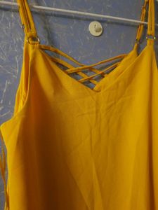 Sleeveless Yellow A-Line Mini Dress