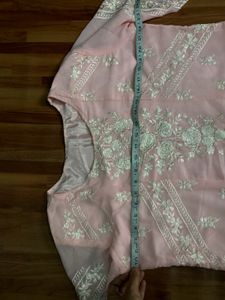 Pakistani Embroidered Pink Kurta set