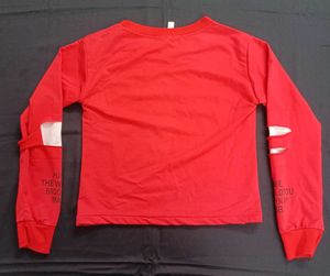 Red graphic Long Sleeve Top