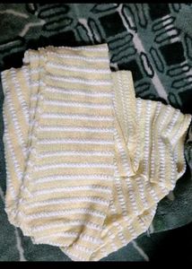 Yellow Striped Long Sleeve Crop Top