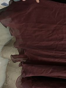 Elegant Long-Sleeve Maroon Dress