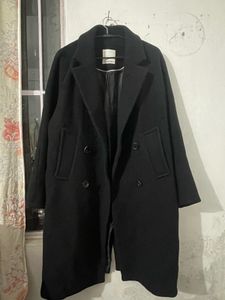 Classic Black Double-Breasted Overcoat