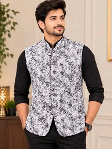 Men's Printed Nehru Jacket