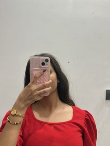 Puff Sleeve Red Top