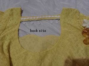 Yellow Textured Long Sleeve kurti