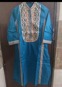 Embroidered Teal Kurta