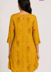 Mustard Yellow Floral Print Kurta