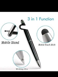 Silver Ballpoint Pen with Stylus