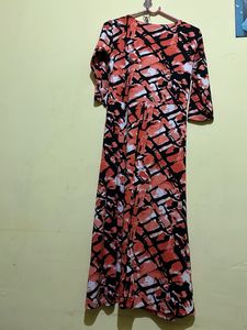 Abstract Print Maxi Dress