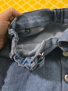 Light Wash Denim Button-Front Skirt