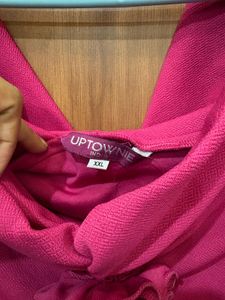 Elegant Fuchsia Pink Cowl Neck Sleeveless Party To