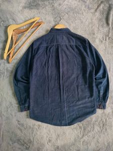 Pull&amp;Bear Navy Blue Corduroy Shirt