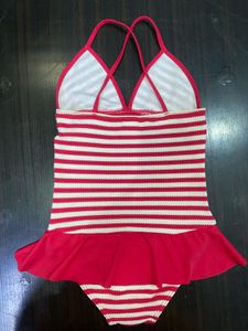 Red &amp; White Striped Bikini for kids
