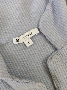 Soft Blue Striped Pajama Shirt