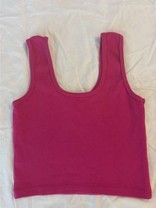 Hot Pink Ribbed Tank Top