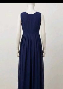 Embroidered Navy Blue Ethnic Gown