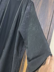 Elegant Black Open Abaya Kimono