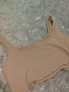 brown crop top