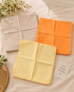Set of 3 Colorful Scalloped Edged hand towel